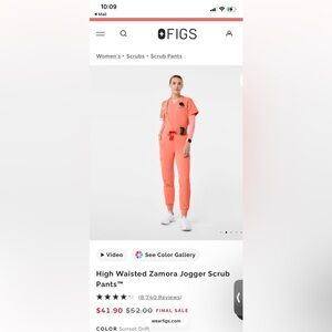 Figs Scrub top and jogger sunset drift